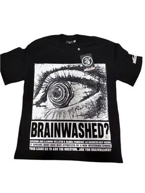 Hellstar Brainwashed? Graphic T-Shirt Black Size Medium